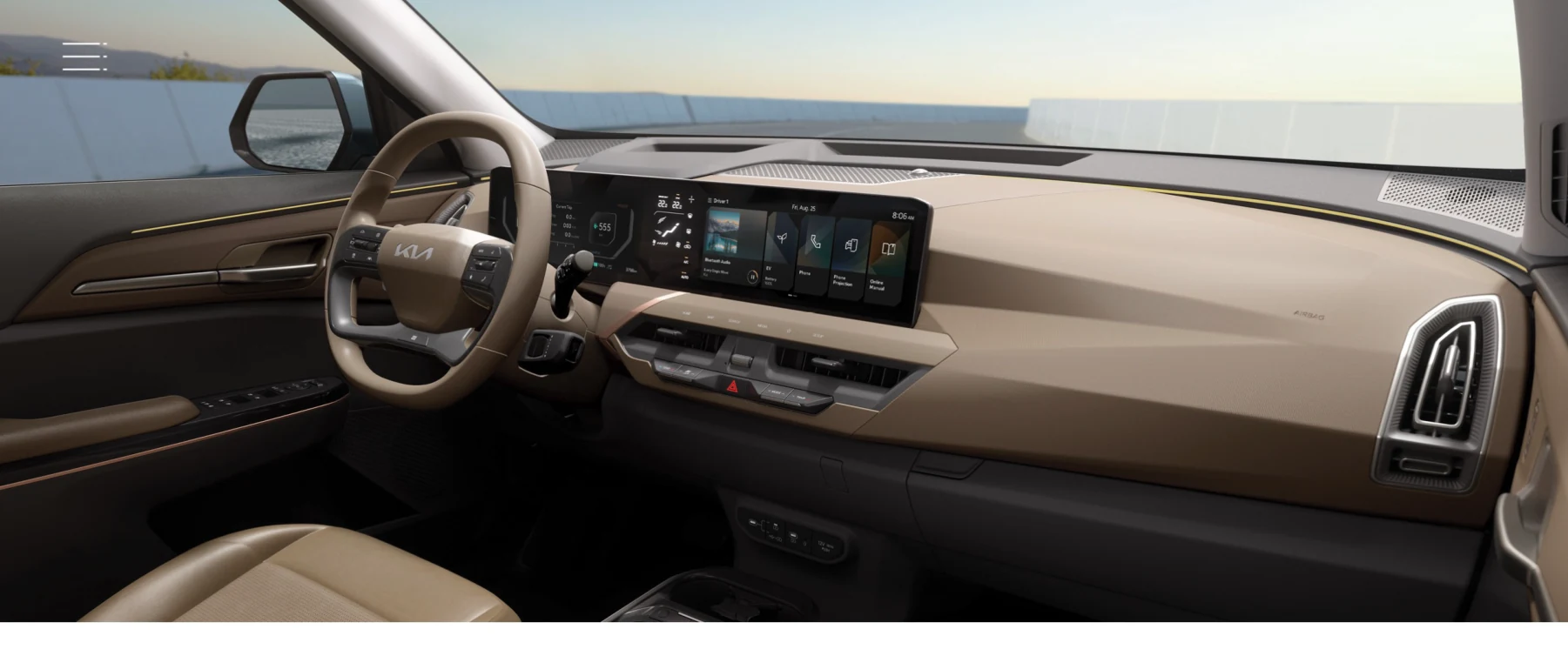 Kia EV5 cockpit and panoramic display