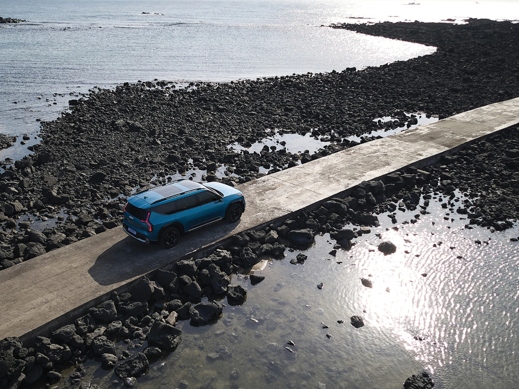 Kia EV9 coastal journey