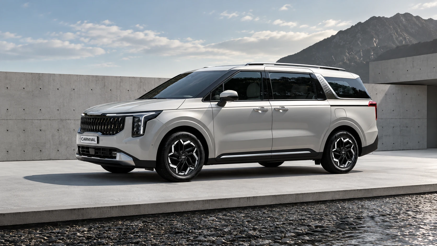 Kia Carnival — brochure-derived photograph with edited background